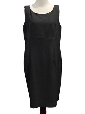 Kasper Whimsygoth Sheath Dress 14P Black Career Office Minimalist Capsule Preppy
